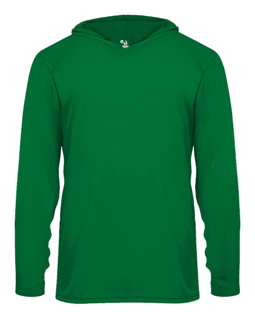 Badger 2105 Youth B-Core Hooded Long Sleeve T-Shirt - Kelly - front