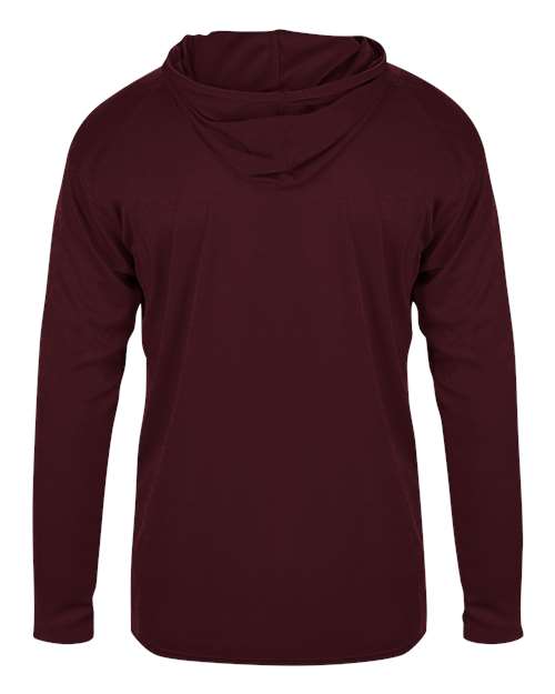 Badger 2105 Youth B-Core Hooded Long Sleeve T-Shirt - Maroon - back
