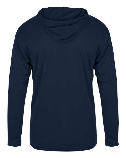 Badger 2105 Youth B-Core Hooded Long Sleeve T-Shirt - Navy - back