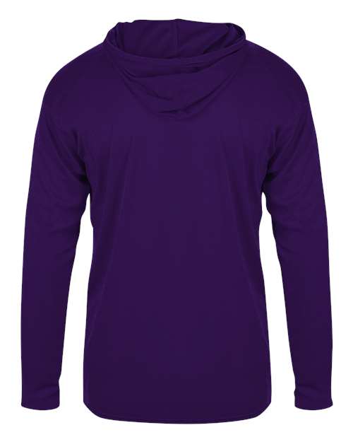 Badger 2105 Youth B-Core Hooded Long Sleeve T-Shirt - Purple - back