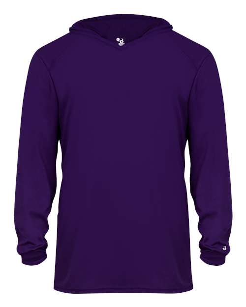 Badger 2105 Youth B-Core Hooded Long Sleeve T-Shirt - Purple - front