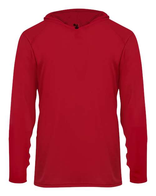 Badger 2105 Youth B-Core Hooded Long Sleeve T-Shirt - Red - front