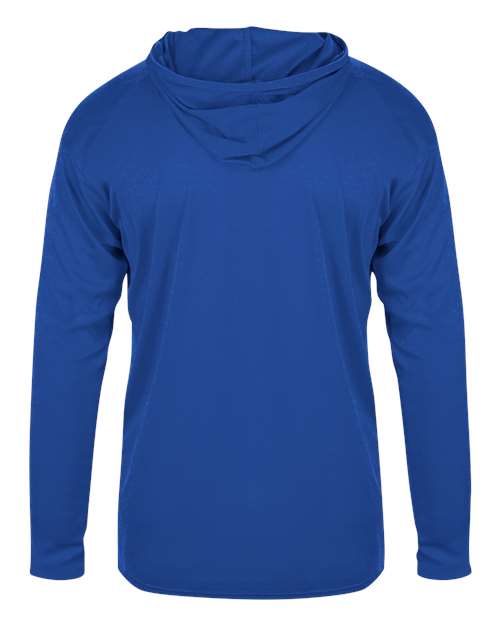 Badger 2105 Youth B-Core Hooded Long Sleeve T-Shirt - Royal - back