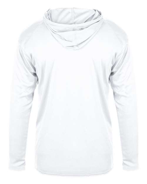 Badger 2105 Youth B-Core Hooded Long Sleeve T-Shirt - White - back