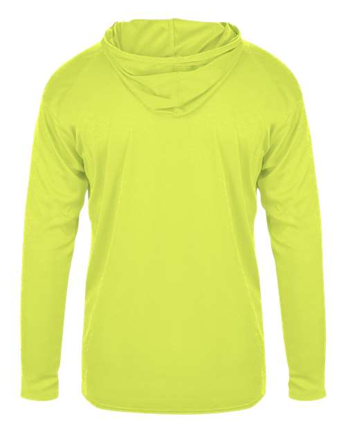 Badger 2105 Youth B-Core Hooded Long Sleeve T-Shirt - Safety Yellow - back