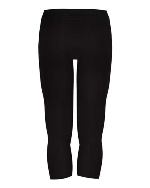 Badger 2611 Youth Compression Calf-Length Tights - Black - back