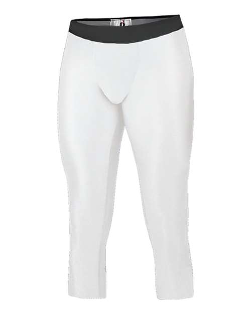Badger 2611 Youth Compression Calf-Length Tights - White - front