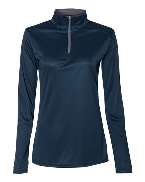 Badger 4103 Women’s B-Core Quarter-Zip Pullover - Navy/ Graphite - front