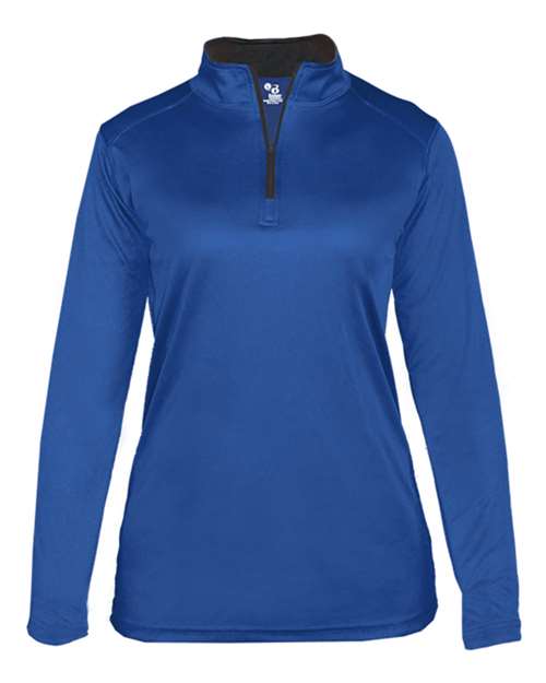 Badger 4103 Women’s B-Core Quarter-Zip Pullover - Royal/ Graphite - front