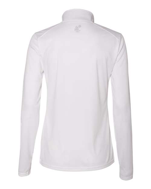 Badger 4103 Women’s B-Core Quarter-Zip Pullover - White/ Graphite - back