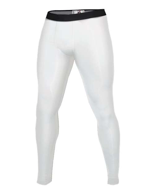 Badger 4610 Men's Compression Full-Length Tights - White - front