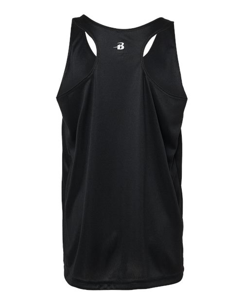 Badger 2166 Girls’ B-Core Racerback Tank Top - Black - back