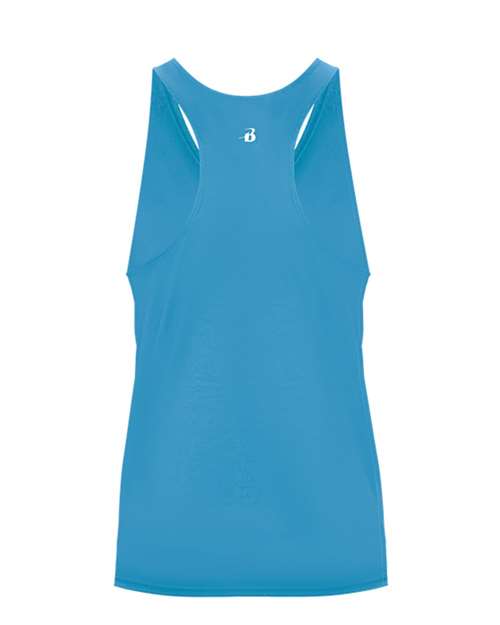 Badger 2166 Girls’ B-Core Racerback Tank Top - Electric Blue - back