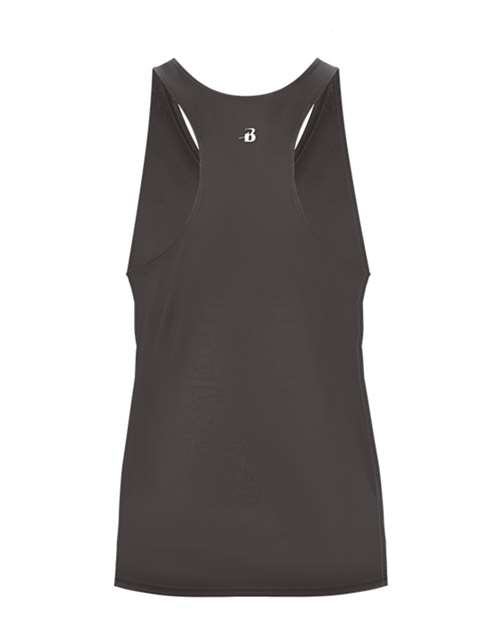 Badger 2166 Girls’ B-Core Racerback Tank Top - Graphite - back