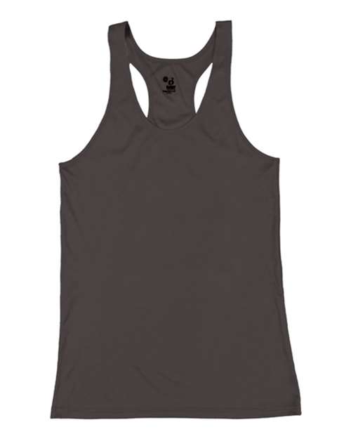 Badger 2166 Girls’ B-Core Racerback Tank Top - Graphite - front