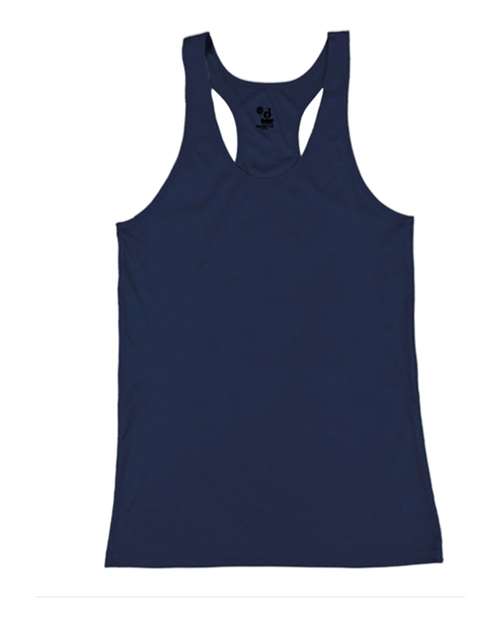 Badger 2166 Girls’ B-Core Racerback Tank Top - Navy - front