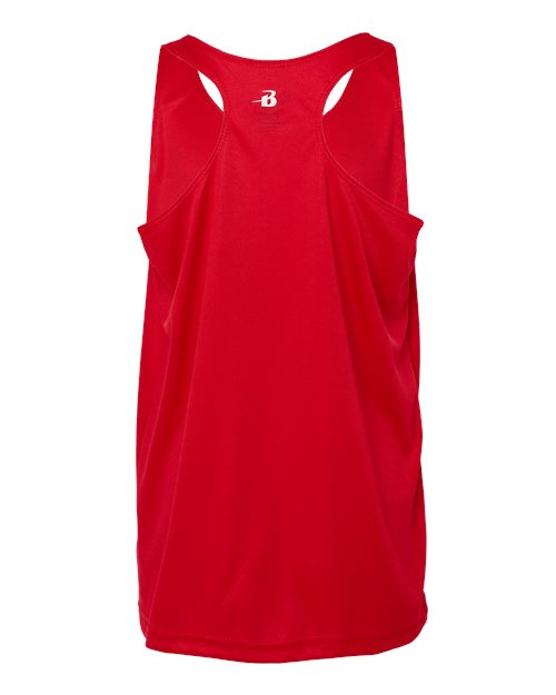 Badger 2166 Girls’ B-Core Racerback Tank Top - Red - back