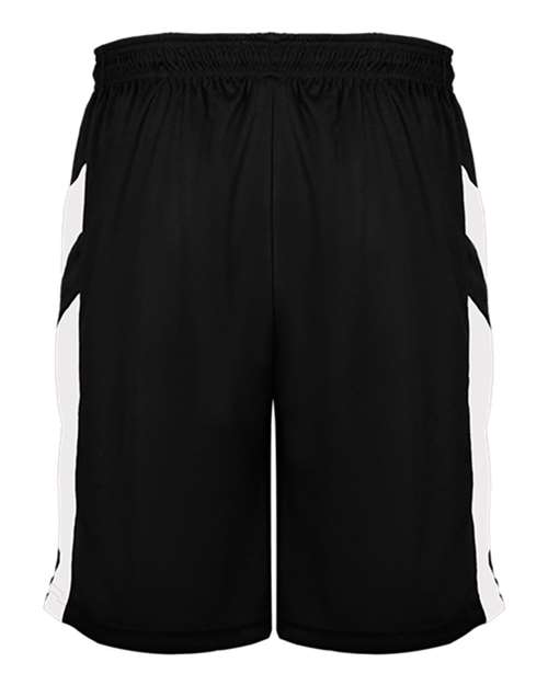 Alleson Athletic 2266 Youth B-Pivot Reverisble Shorts - Black/ White - back