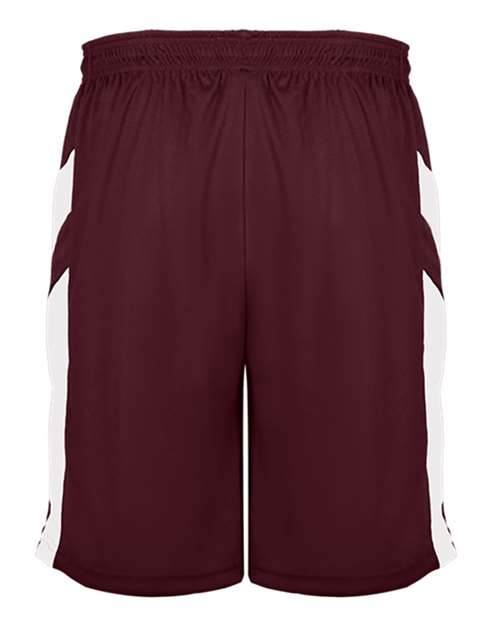 Alleson Athletic 2266 Youth B-Pivot Reverisble Shorts - Maroon/ White - back