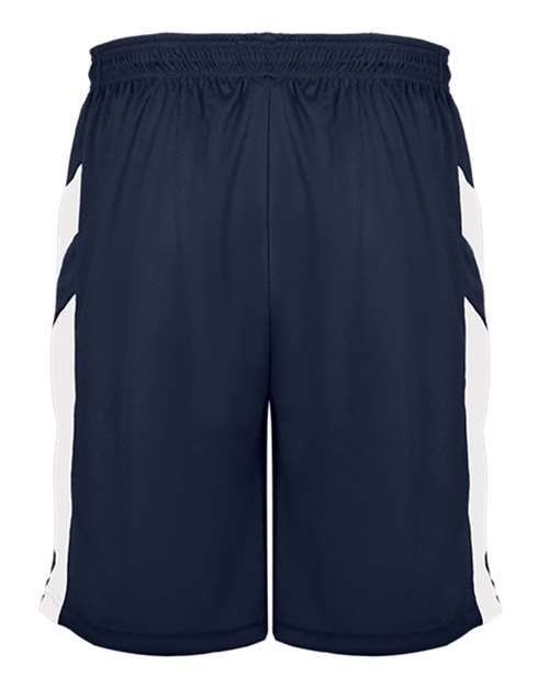 Alleson Athletic 2266 Youth B-Pivot Reverisble Shorts - Navy/ White - back