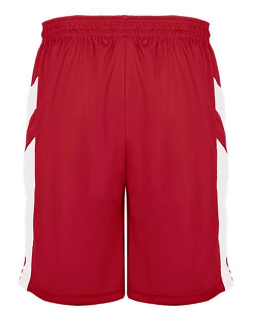 Alleson Athletic 2266 Youth B-Pivot Reverisble Shorts - Red/ White - back