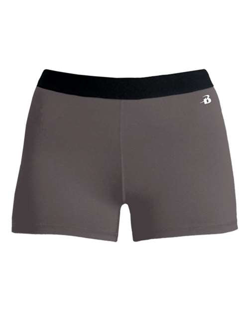 Badger 2629 Girls' Pro-Compression Shorts - Graphite - front