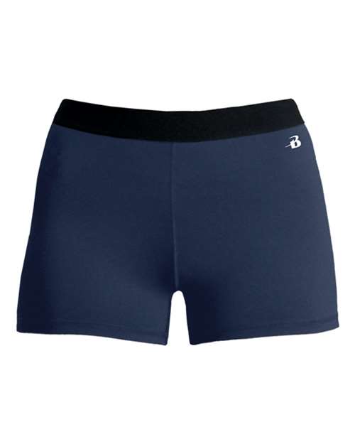 Badger 2629 Girls' Pro-Compression Shorts - Navy - front