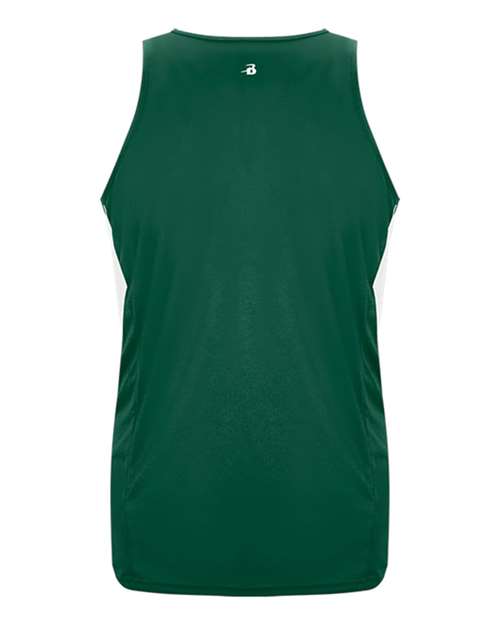 Alleson Athletic 2667 Youth Stride Singlet - Forest/ White - back