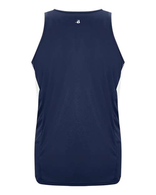 Alleson Athletic 2667 Youth Stride Singlet - Navy/ White - back