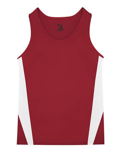 Alleson Athletic 2667 Youth Stride Singlet - Red/ White - front