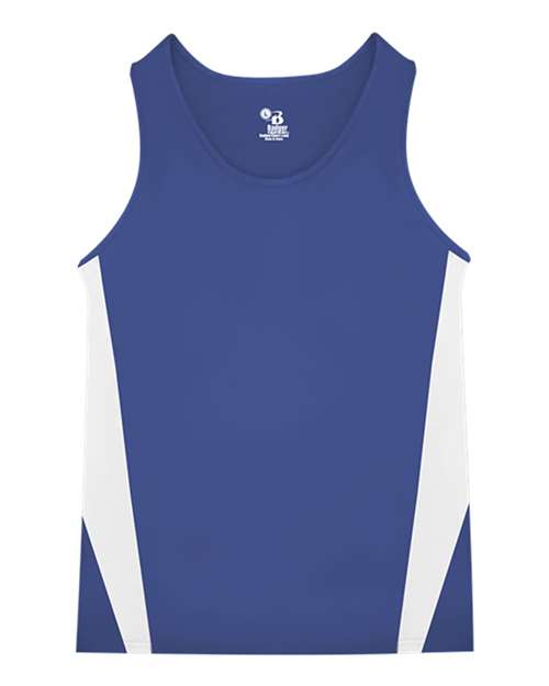 Alleson Athletic 2667 Youth Stride Singlet - Royal/ White - front
