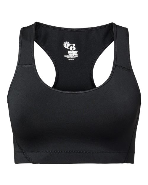 Badger 4636 Women's B-Sport Bra Top - Black - front
