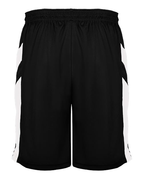 Alleson Athletic 7266 Men's B-Pivot Rev. Shorts - Black/ White - back