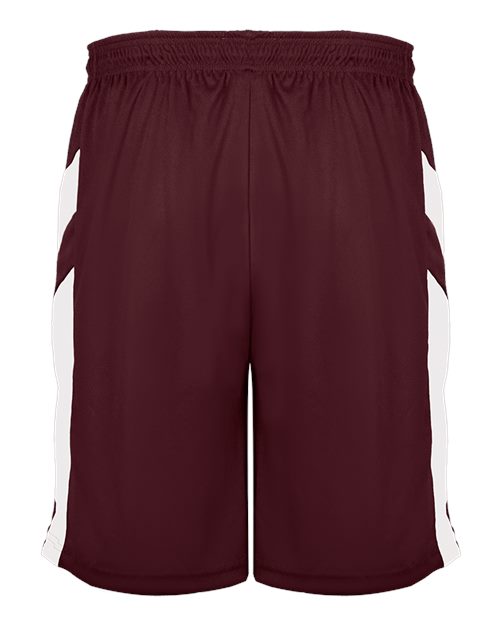 Alleson Athletic 7266 Men's B-Pivot Rev. Shorts - Maroon/ White - back