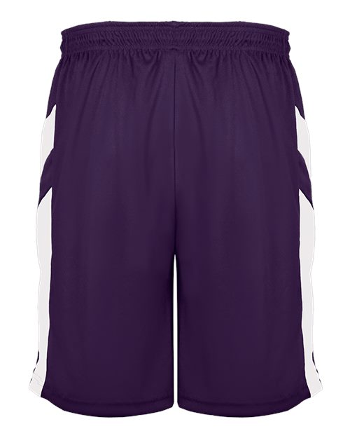 Alleson Athletic 7266 Men's B-Pivot Rev. Shorts - Purple/ White - back