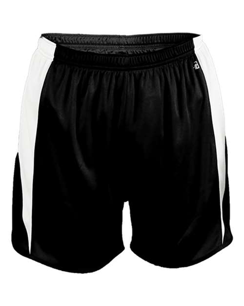 Alleson Athletic 7273 Men's Stride Shorts - Black/ White - front
