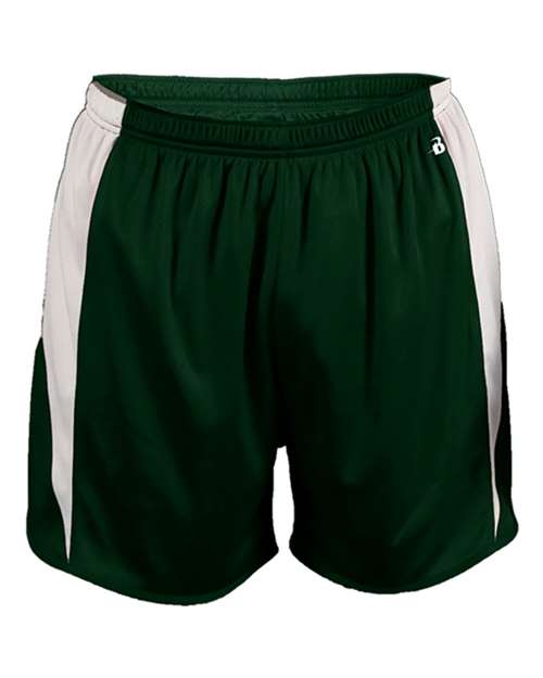Alleson Athletic 7273 Men's Stride Shorts - Forest/ White - front