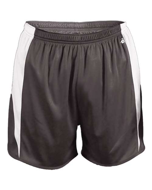 Alleson Athletic 7273 Men's Stride Shorts - Graphite/ White - front