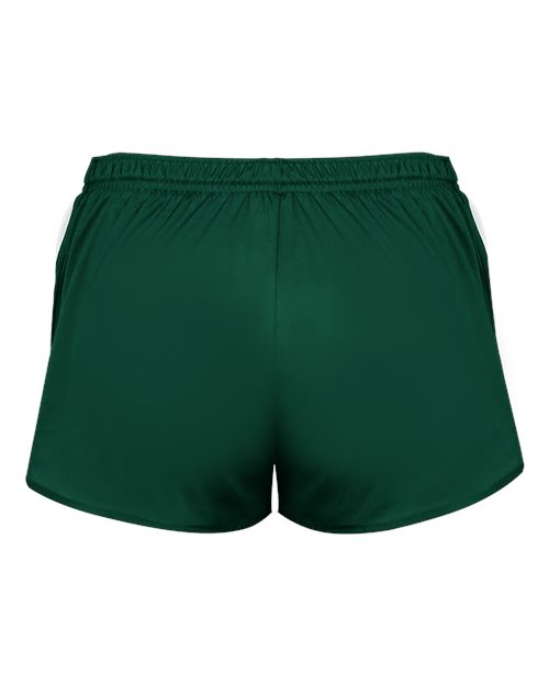 Alleson Athletic 7274 Women's Stride Shorts - Forest/ White - back