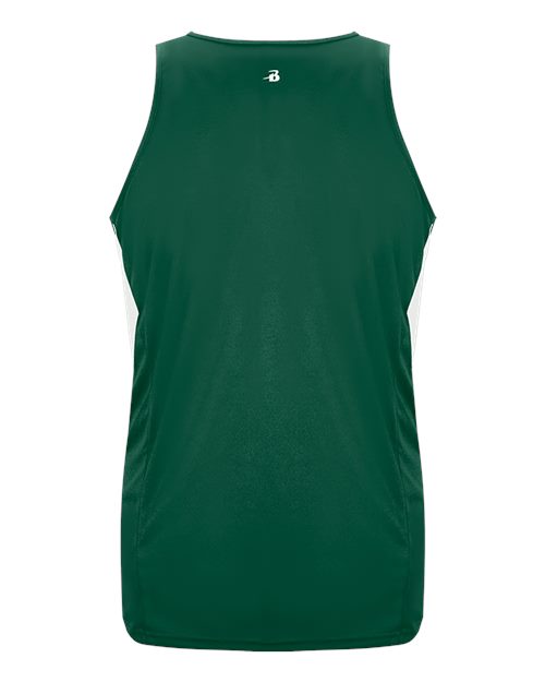 Alleson Athletic 8667 Men's Stride Singlet - Forest/ White - back