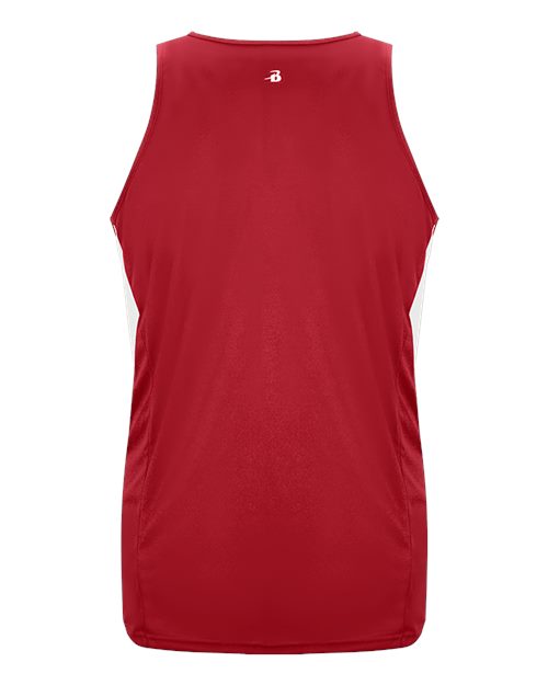 Alleson Athletic 8667 Men's Stride Singlet - Red/ White - back