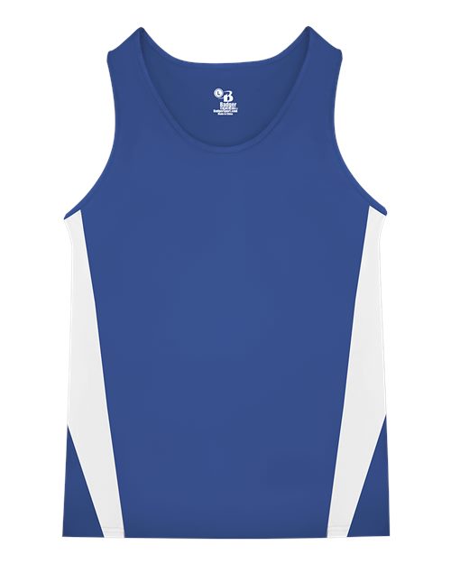 Alleson Athletic 8667 Men's Stride Singlet - Royal/ White - front
