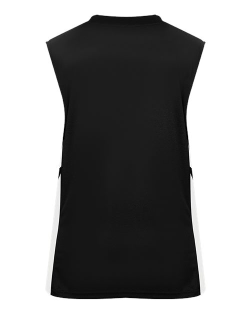 Alleson Athletic 8966 Women's B-Pivot Reversible Tank Top - Black/ White - back