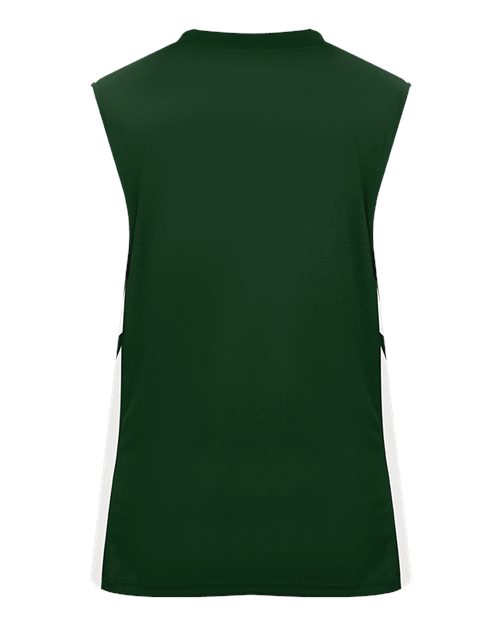 Alleson Athletic 8966 Women's B-Pivot Reversible Tank Top - Forest/ White - back