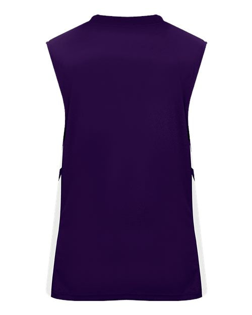 Alleson Athletic 8966 Women's B-Pivot Reversible Tank Top - Purple/ White - back