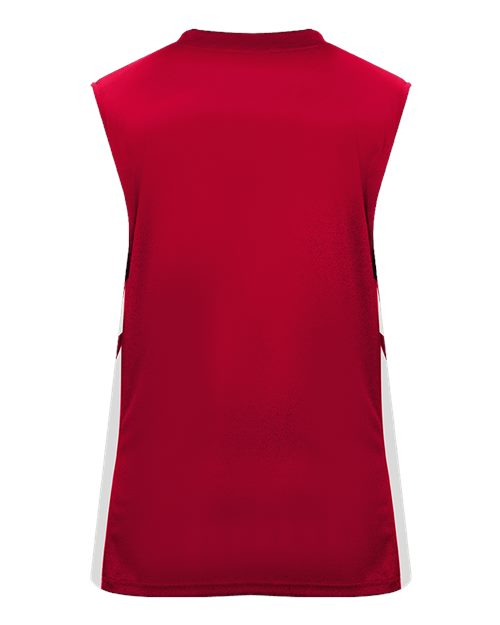 Alleson Athletic 8966 Women's B-Pivot Reversible Tank Top - Red/ White - back