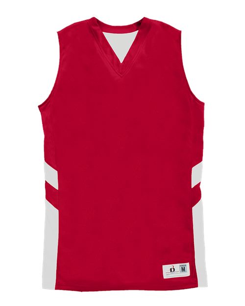 Alleson Athletic 8966 Women's B-Pivot Reversible Tank Top - Red/ White - front