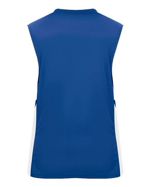 Alleson Athletic 8966 Women's B-Pivot Reversible Tank Top - Royal/ White - back