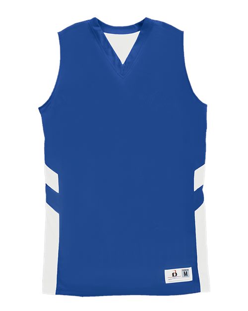 Alleson Athletic 8966 Women's B-Pivot Reversible Tank Top - Royal/ White - front