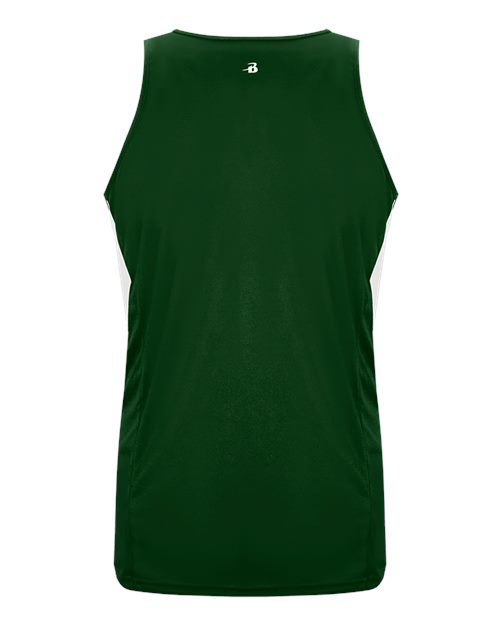 Alleson Athletic 8967 Women's Stride Singlet - Forest/ White - back